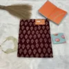 Burgundy Baithak: Hand Block Mulmul Cotton Saree with Unstitched Blouse