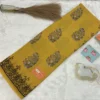Peeli Dhoop: Yellow Hand Block Mulmul Cotton Saree with Unstitched Blouse
