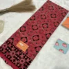 Laal Gulnaar: Red and Black Hand Block Mulmul Cotton Saree with Unstitched Blouse