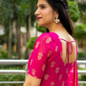 Gulabari Mukaish Anarkali Set