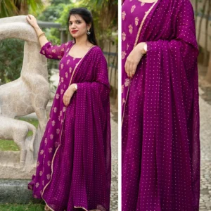 Sadabahar Mukaish Georgette Anarkali Set